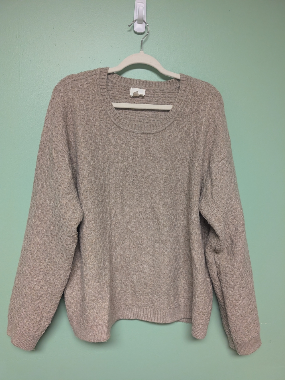 Cyrus Taupe Knit Crewneck Sweater
